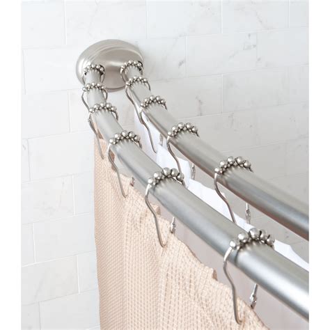 Although there are many shapes of hooks, all of them allow the <b>curtain</b> to hang down and move. . Shower curtain rod spring tension